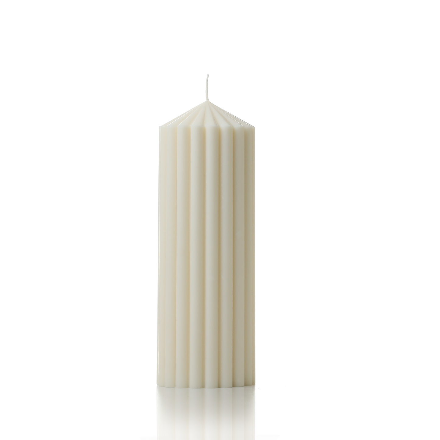 Ribbed pillar candle
