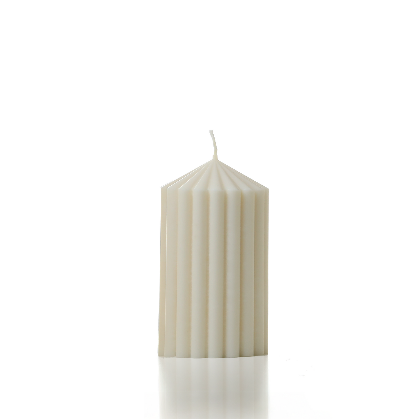 Ribbed pillar candle